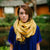 Scarves Hand Woven Yellow Striped Scarf FB518