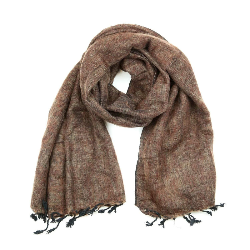 Chocolate Brown Himalayan Wool Scarf - DharmaShop