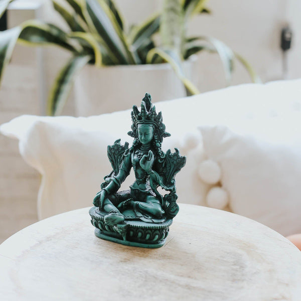 Green Tara Resin Statue - DharmaShop