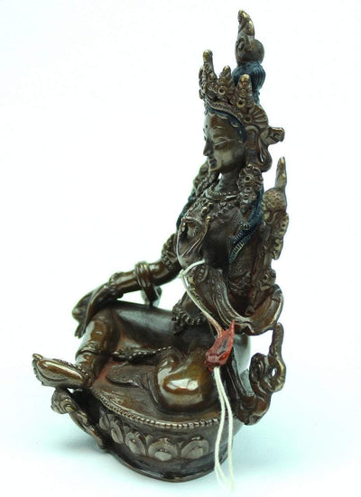 Statues,One of a Kind,New Items,Buddha,Tibetan Style Default 5 inch Green Tara Bronze Statue st113