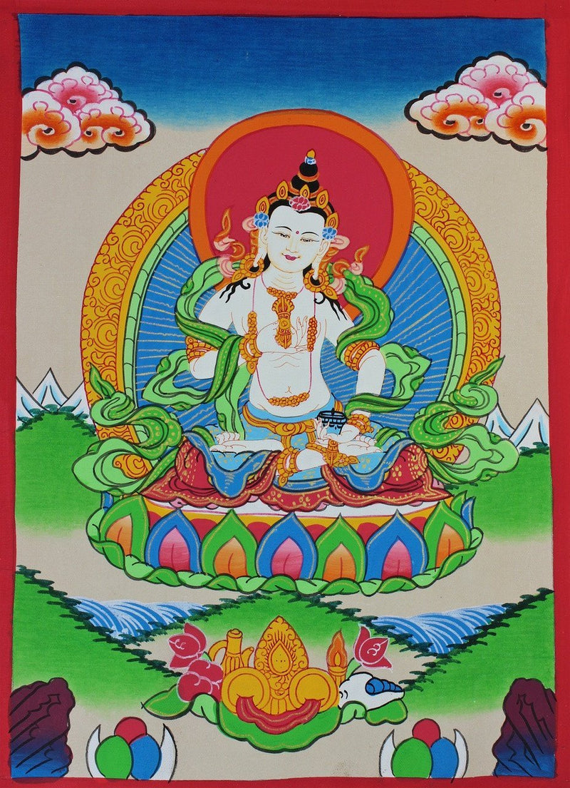 Unframed Vajrasattva Tibetan Thangka - DharmaShop