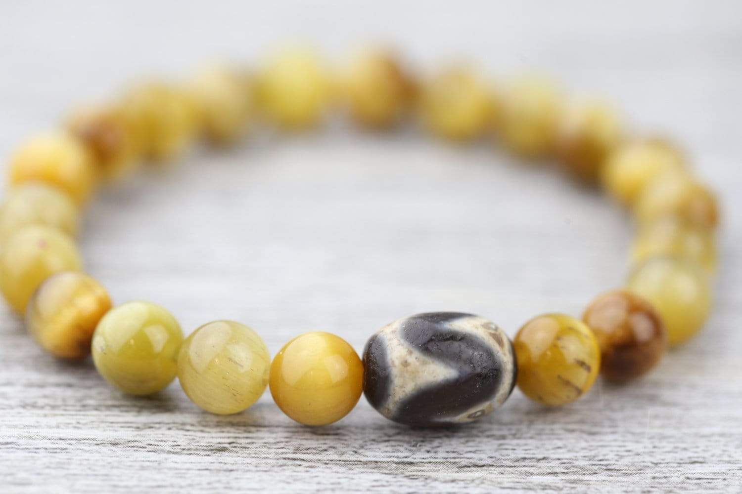 Golden Tiger Dzi Wrist Mala