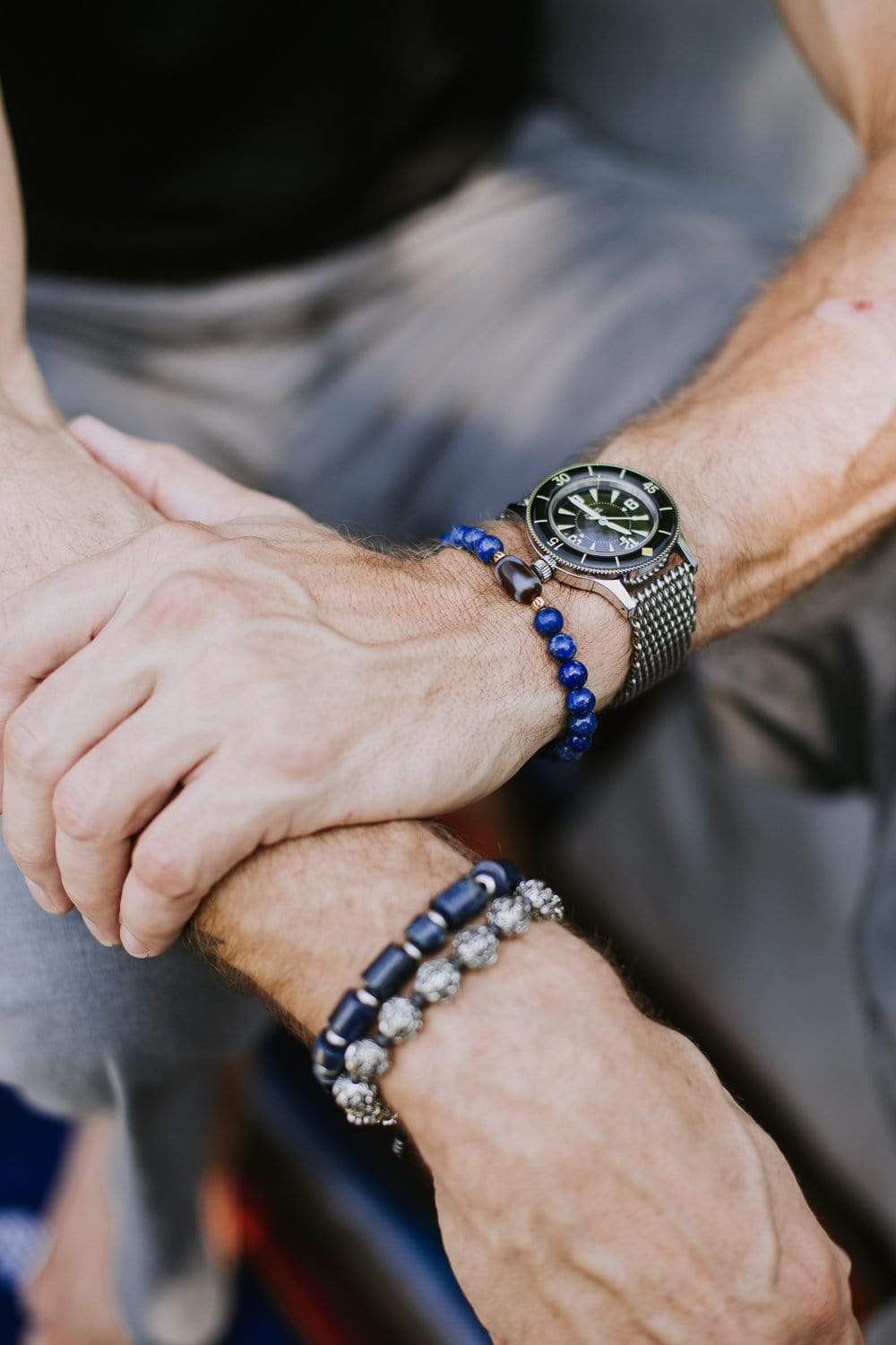 Wrist Malas Powerful Lapis Tiger Dzi Wrist Mala