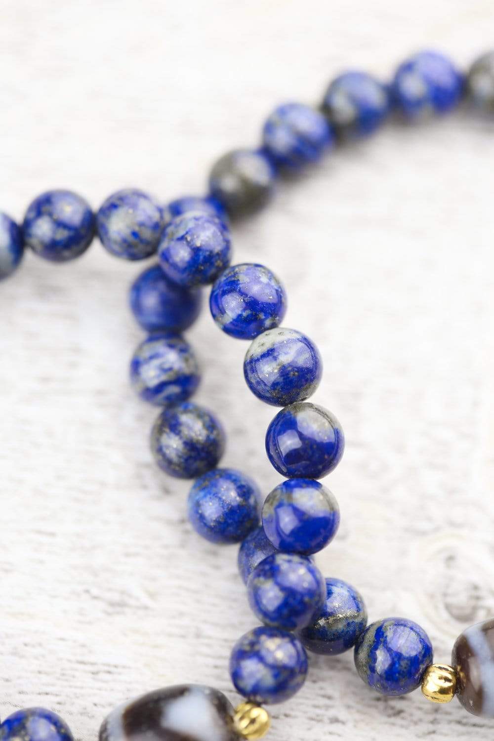 Wrist Malas Powerful Lapis Tiger Dzi Wrist Mala