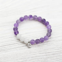 Wrist Malas Spiritual Growth Matte Amethyst Wrist Mala wm356